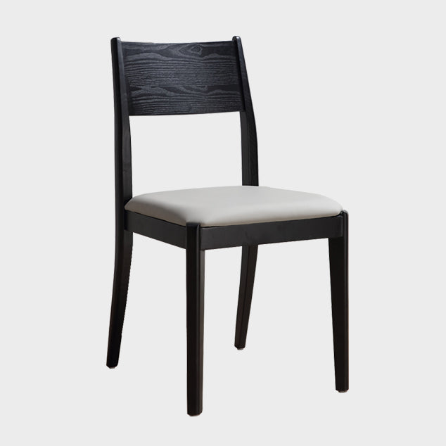 Chaise de salle à manger industrielle, chaise à dossier ouvert avec pieds en bois noir, pour usage domestique