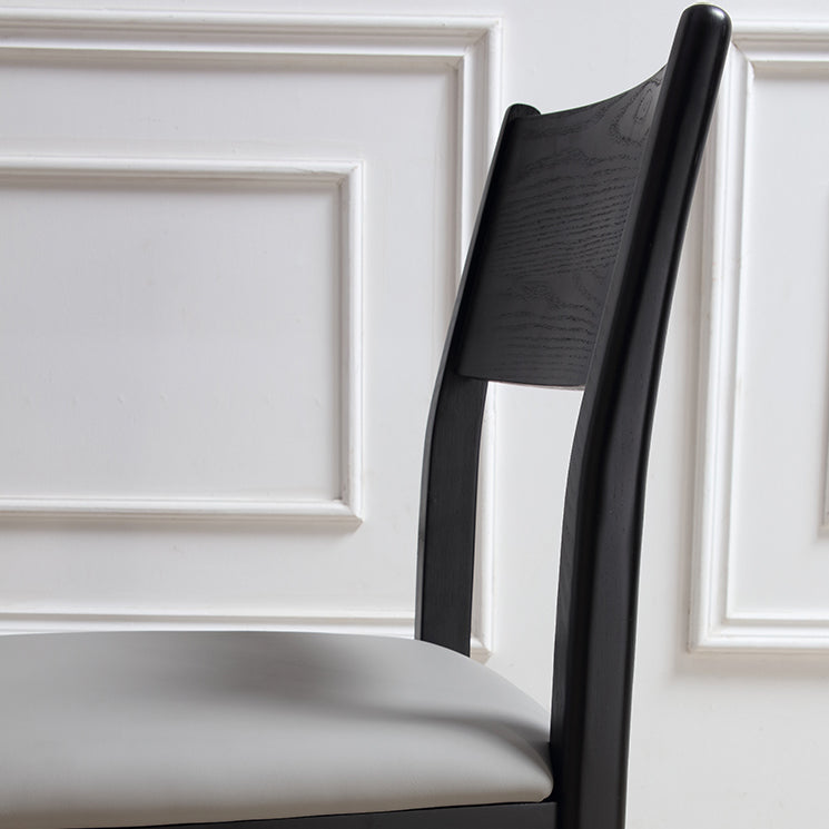 Chaise de salle à manger industrielle, chaise à dossier ouvert avec pieds en bois noir, pour usage domestique