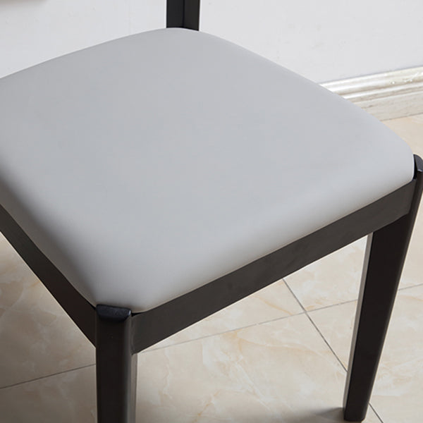Chaise de salle à manger industrielle, chaise à dossier ouvert avec pieds en bois noir, pour usage domestique