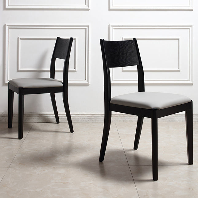 Chaise de salle à manger industrielle, chaise à dossier ouvert avec pieds en bois noir, pour usage domestique