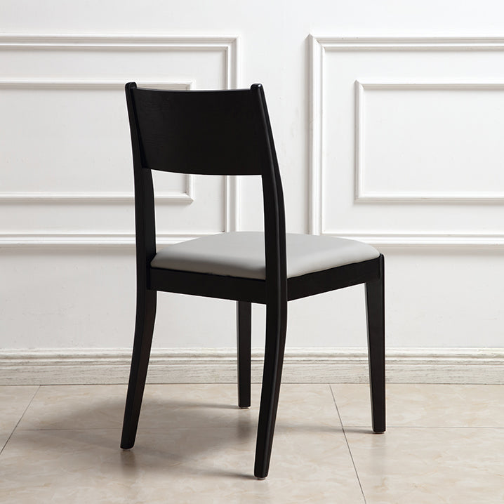 Chaise de salle à manger industrielle, chaise à dossier ouvert avec pieds en bois noir, pour usage domestique