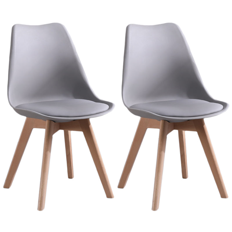 Scandinavian Style Wood Side Chair Set  Dining Room Side Chair with Natural Leg
