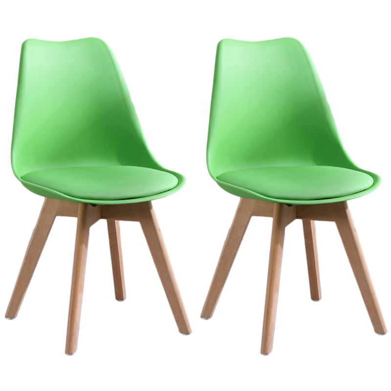 Scandinavian Style Wood Side Chair Set  Dining Room Side Chair with Natural Leg