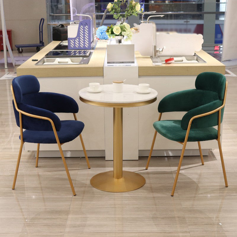 Chaise d'appoint de salle à manger de style Glam en métal, chaise d'appoint à dossier ouvert de 23'' de large