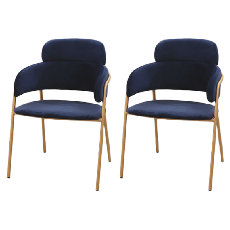 Chaise d'appoint de salle à manger de style Glam en métal, chaise d'appoint à dossier ouvert de 23'' de large