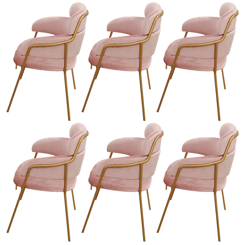 Chaise d'appoint de salle à manger de style Glam en métal, chaise d'appoint à dossier ouvert de 23'' de large