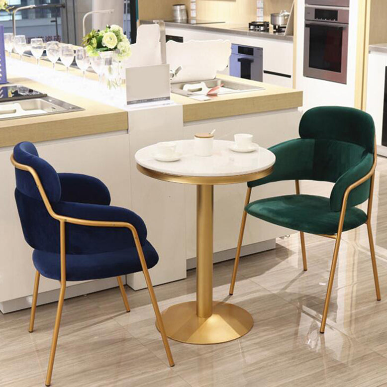 Chaise d'appoint de salle à manger de style Glam en métal, chaise d'appoint à dossier ouvert de 23'' de large