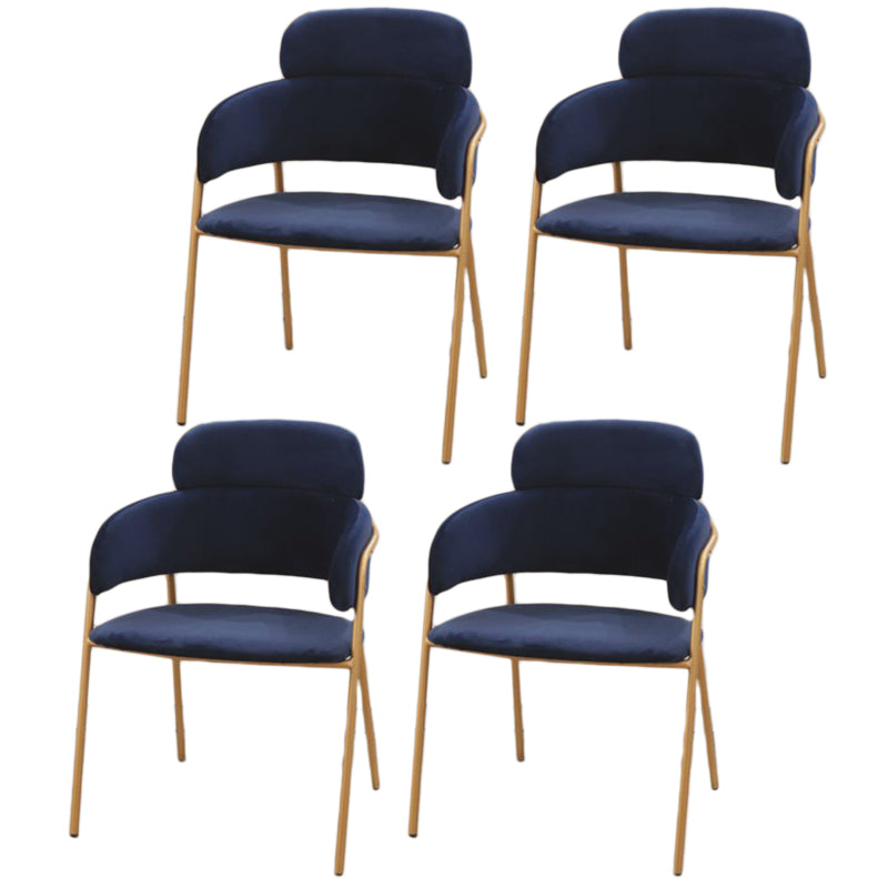 Chaise d'appoint de salle à manger de style Glam en métal, chaise d'appoint à dossier ouvert de 23'' de large