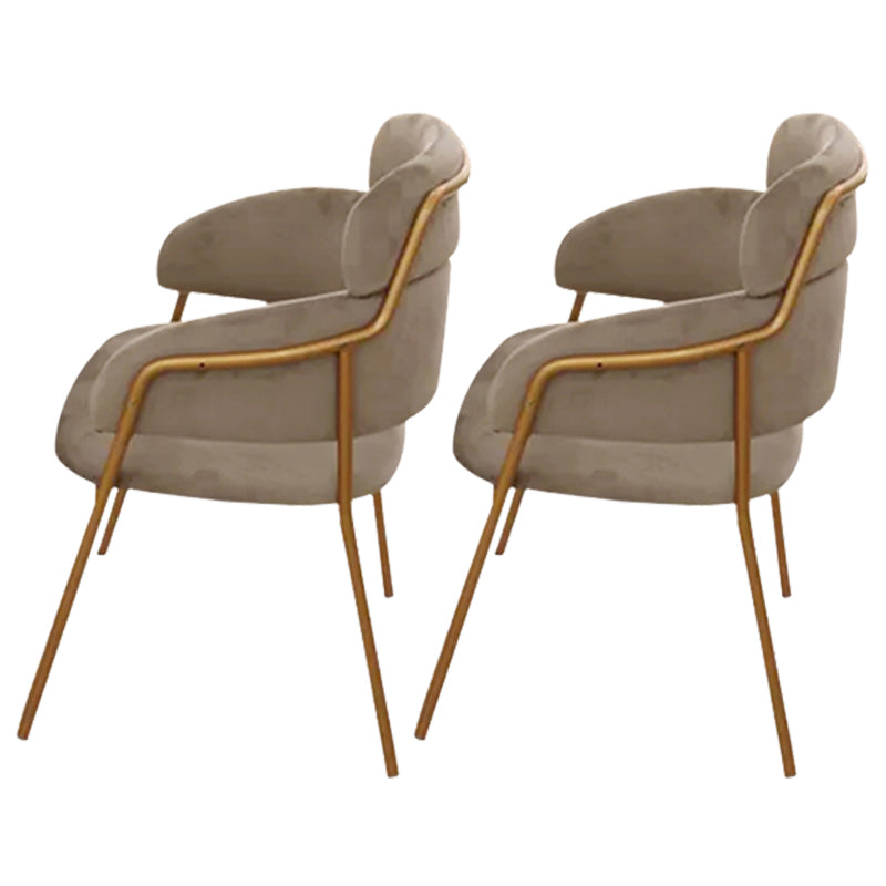 Chaise d'appoint de salle à manger de style Glam en métal, chaise d'appoint à dossier ouvert de 23'' de large