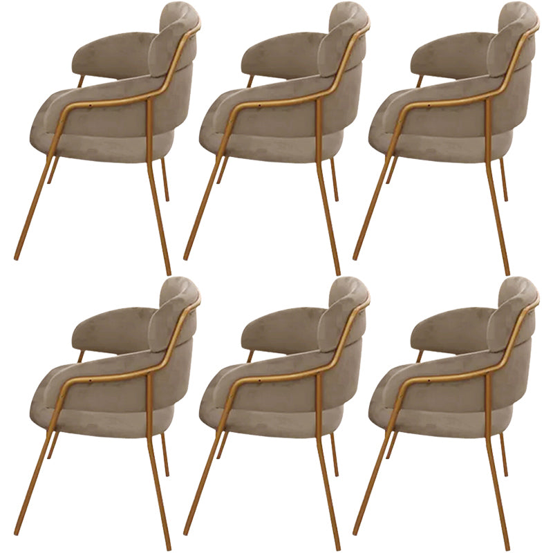 Chaise d'appoint de salle à manger de style Glam en métal, chaise d'appoint à dossier ouvert de 23'' de large