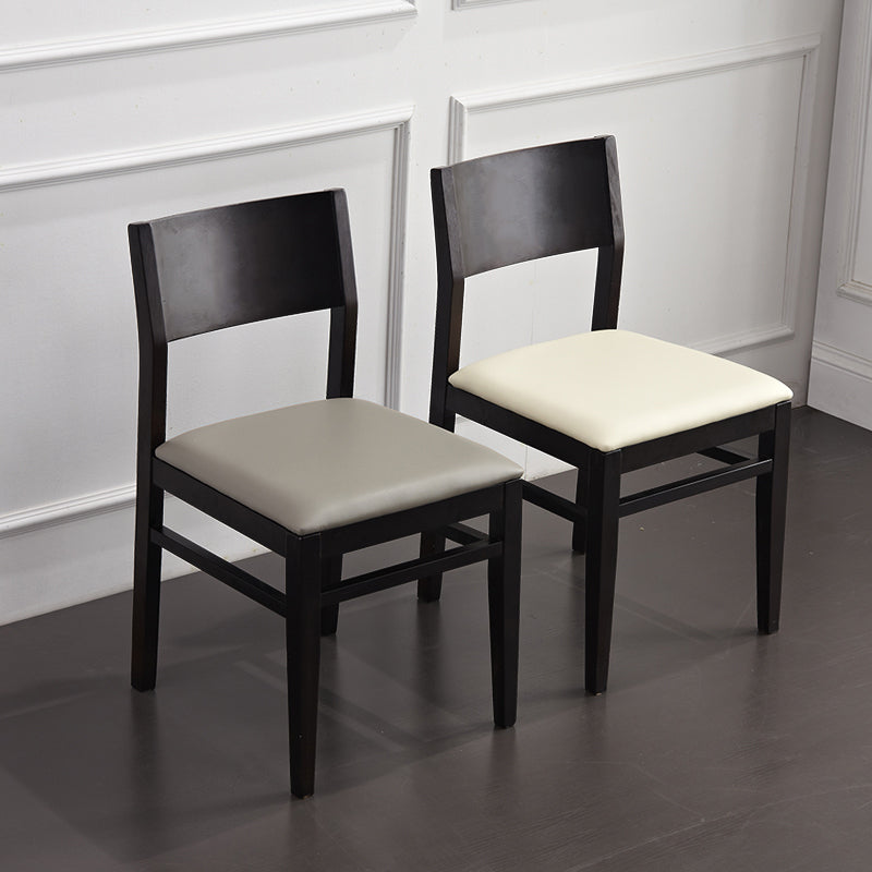 Contemporary Solid Wood Armless Dining Chairs Open Back Dining Side Chair