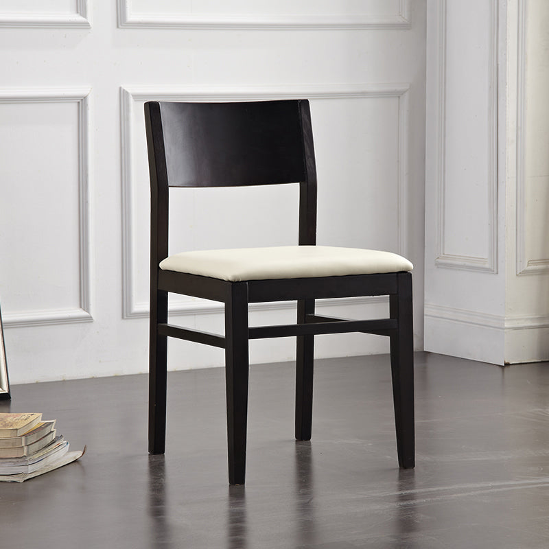 Contemporary Solid Wood Armless Dining Chairs Open Back Dining Side Chair