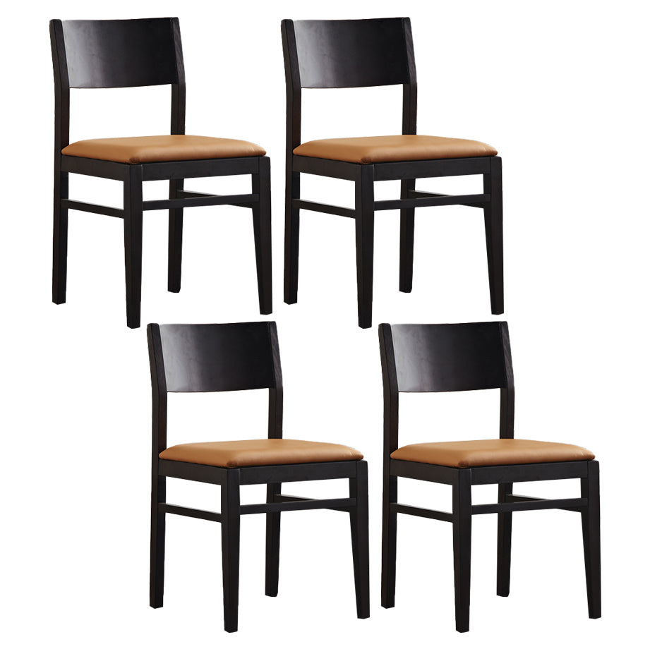 Contemporary Solid Wood Armless Dining Chairs Open Back Dining Side Chair