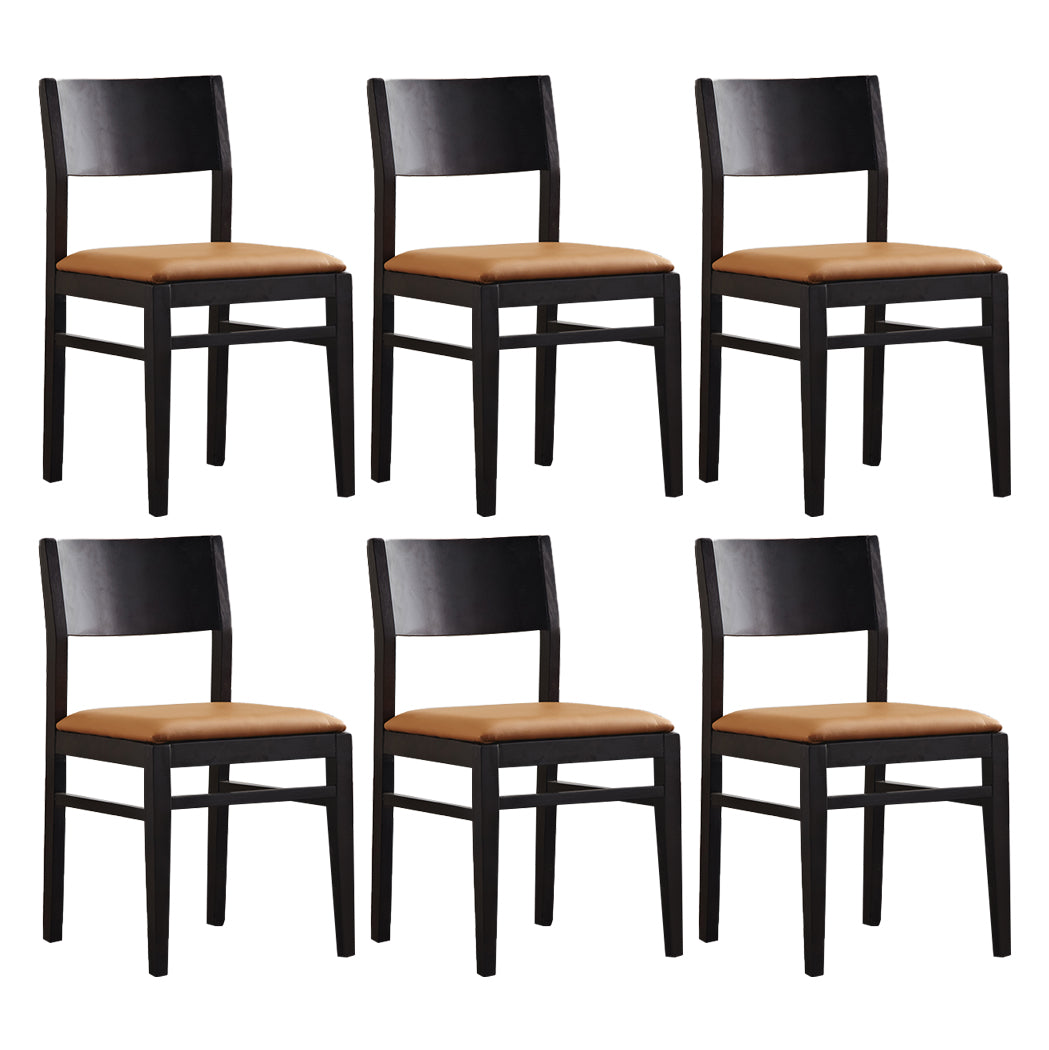 Contemporary Solid Wood Armless Dining Chairs Open Back Dining Side Chair