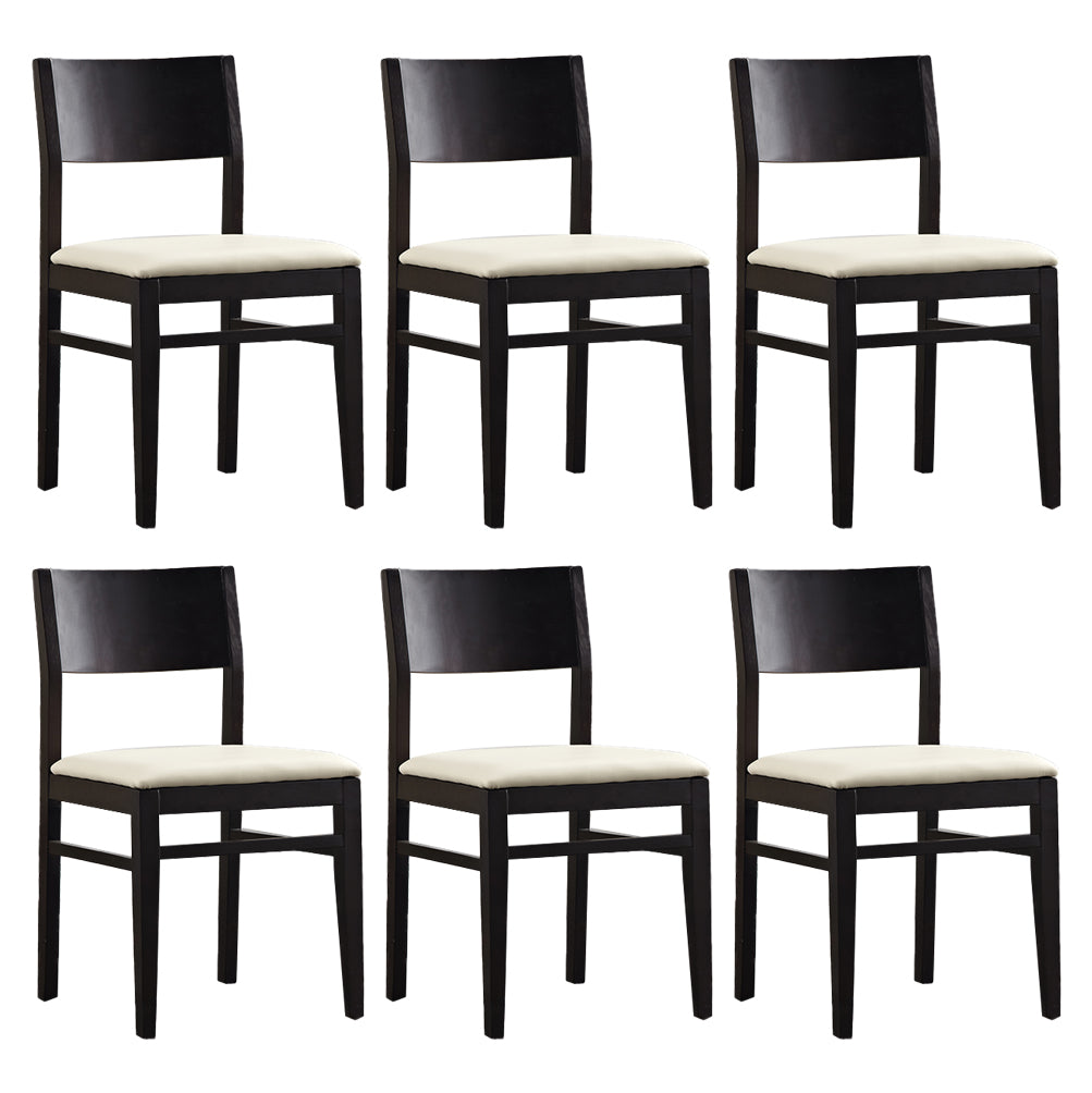 Contemporary Solid Wood Armless Dining Chairs Open Back Dining Side Chair