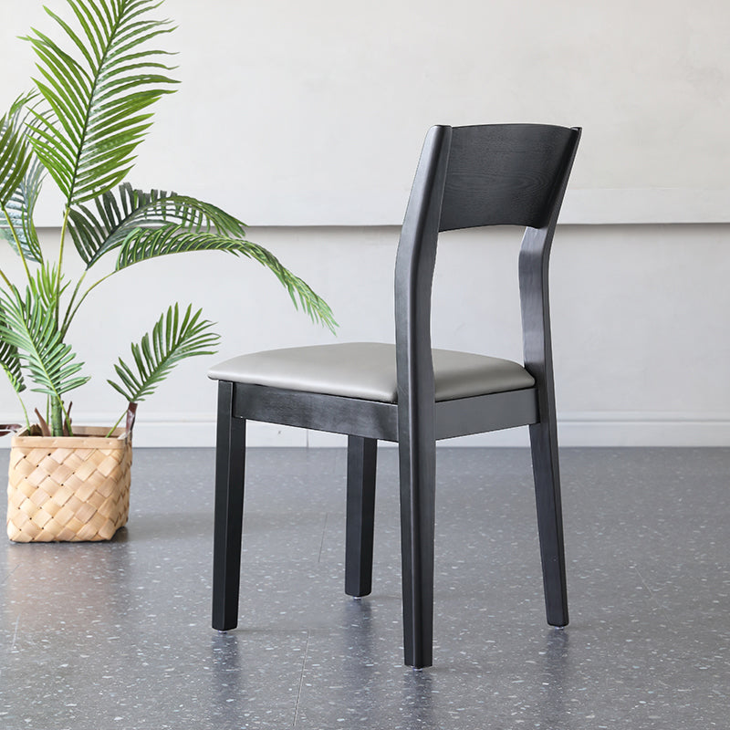 Chaise d'appoint de salle à manger contemporaine en bois, chaise à dossier ouvert de 16 pouces de large pour un usage domestique