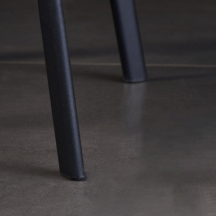 Chaises sans bras à dossier solide rembourrées par chaise latérale de salle à manger en cuir moderne