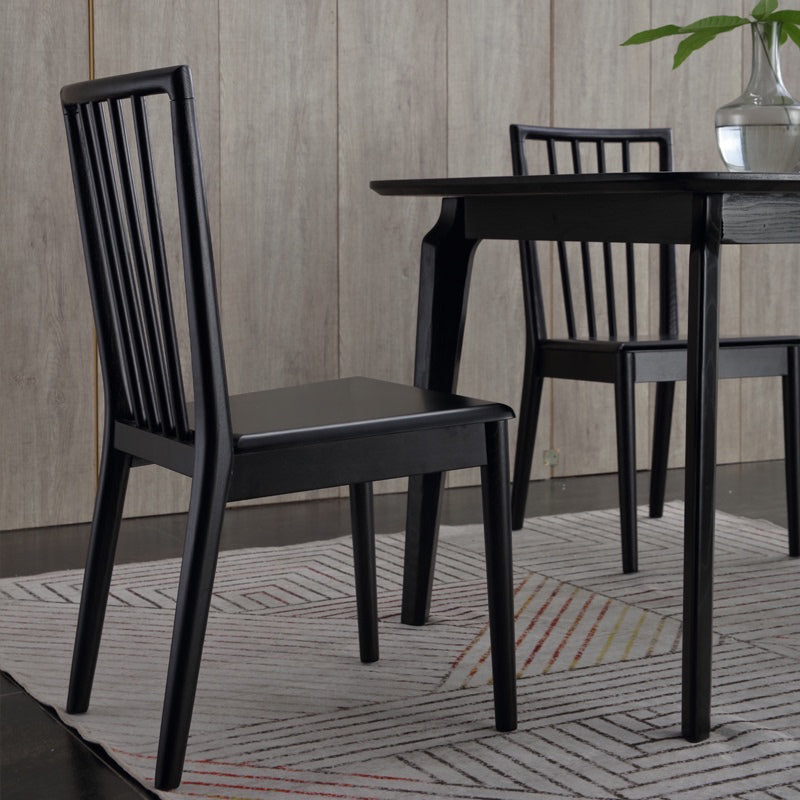 Chaise d'appoint de salle à manger moderne, chaise à dossier à lattes en bois de 16,5 pouces de large pour un usage domestique