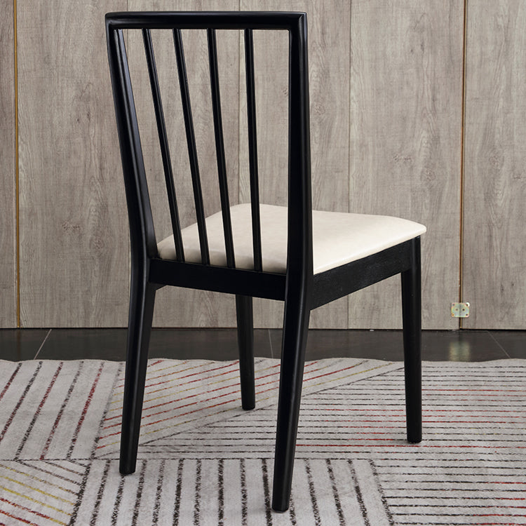 Chaise d'appoint de salle à manger moderne, chaise à dossier à lattes en bois de 16,5 pouces de large pour un usage domestique