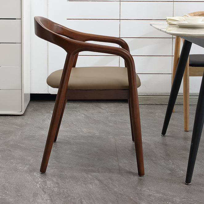 Modern Wood Base Indoor Chair 23''Wide Open Back Dining Side Chair with 4 Legs for Restaurant