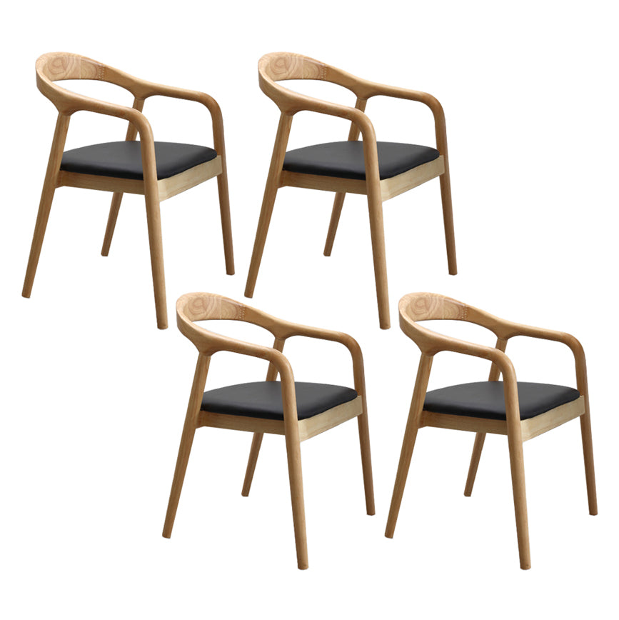 Modern Wood Base Indoor Chair 23''Wide Open Back Dining Side Chair with 4 Legs for Restaurant