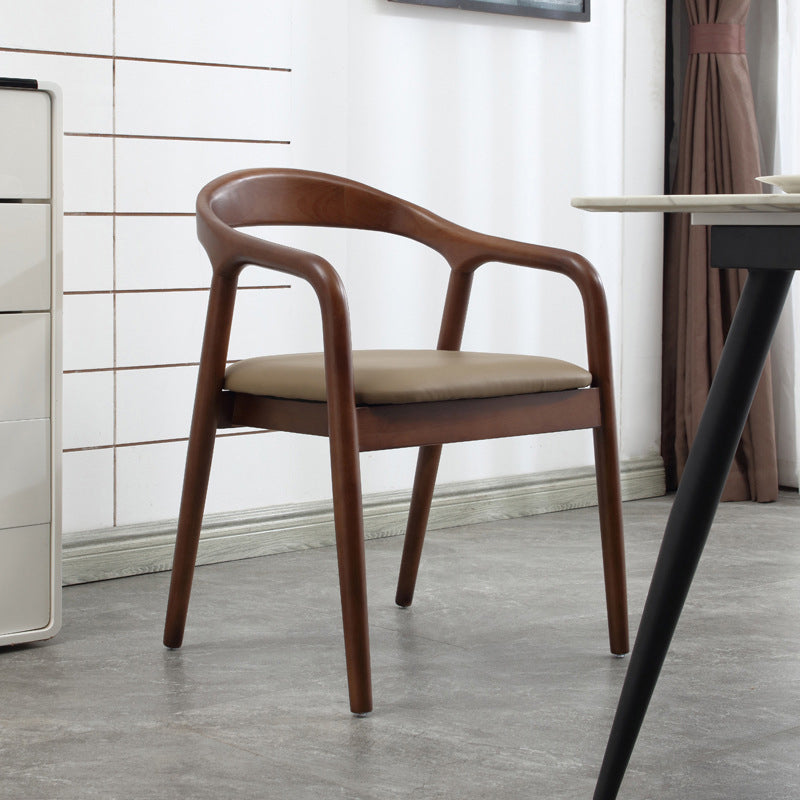 Modern Wood Base Indoor Chair 23''Wide Open Back Dining Side Chair with 4 Legs for Restaurant