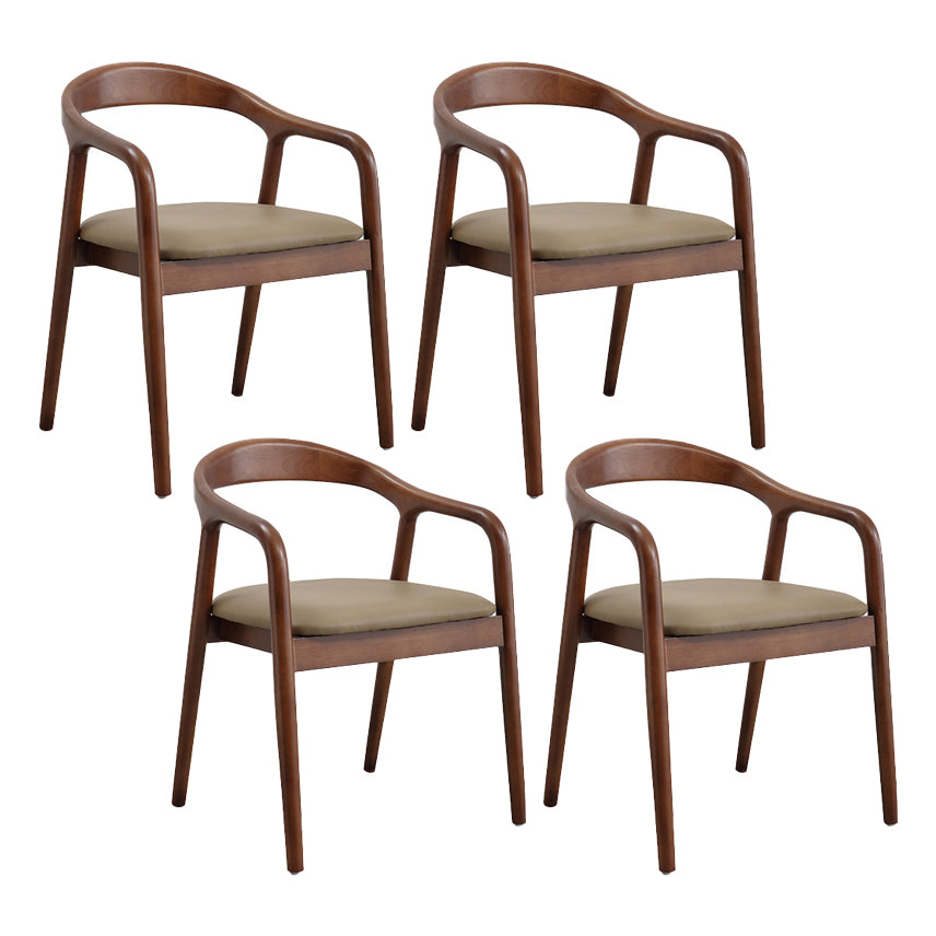 Modern Wood Base Indoor Chair 23''Wide Open Back Dining Side Chair with 4 Legs for Restaurant