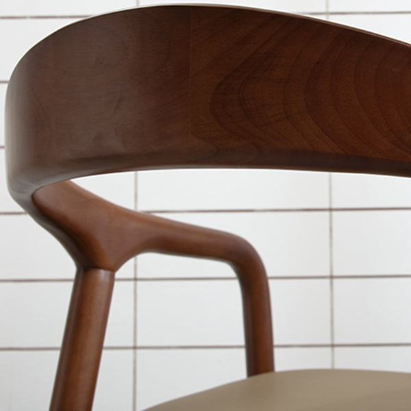 Modern Wood Base Indoor Chair 23''Wide Open Back Dining Side Chair with 4 Legs for Restaurant