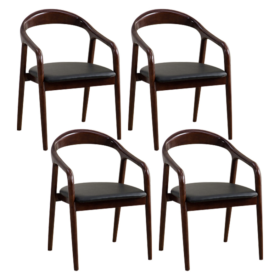 Modern Wood Base Indoor Chair 23''Wide Open Back Dining Side Chair with 4 Legs for Restaurant