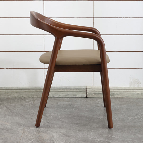 Modern Wood Base Indoor Chair 23''Wide Open Back Dining Side Chair with 4 Legs for Restaurant