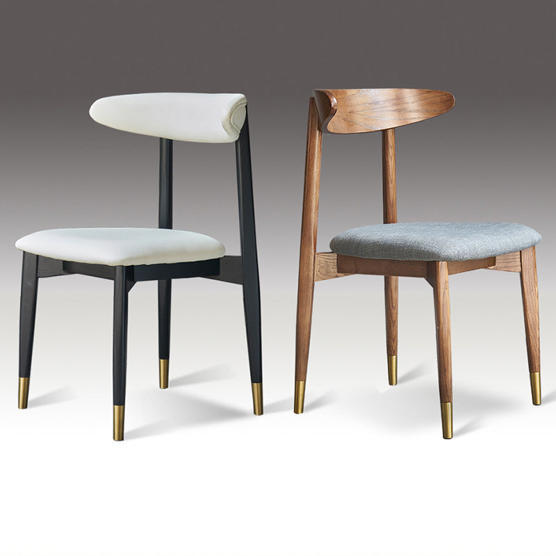 Chaise latérale en bois de finition mate de style moderne, chaise latérale à dossier ouvert pour salle à manger
