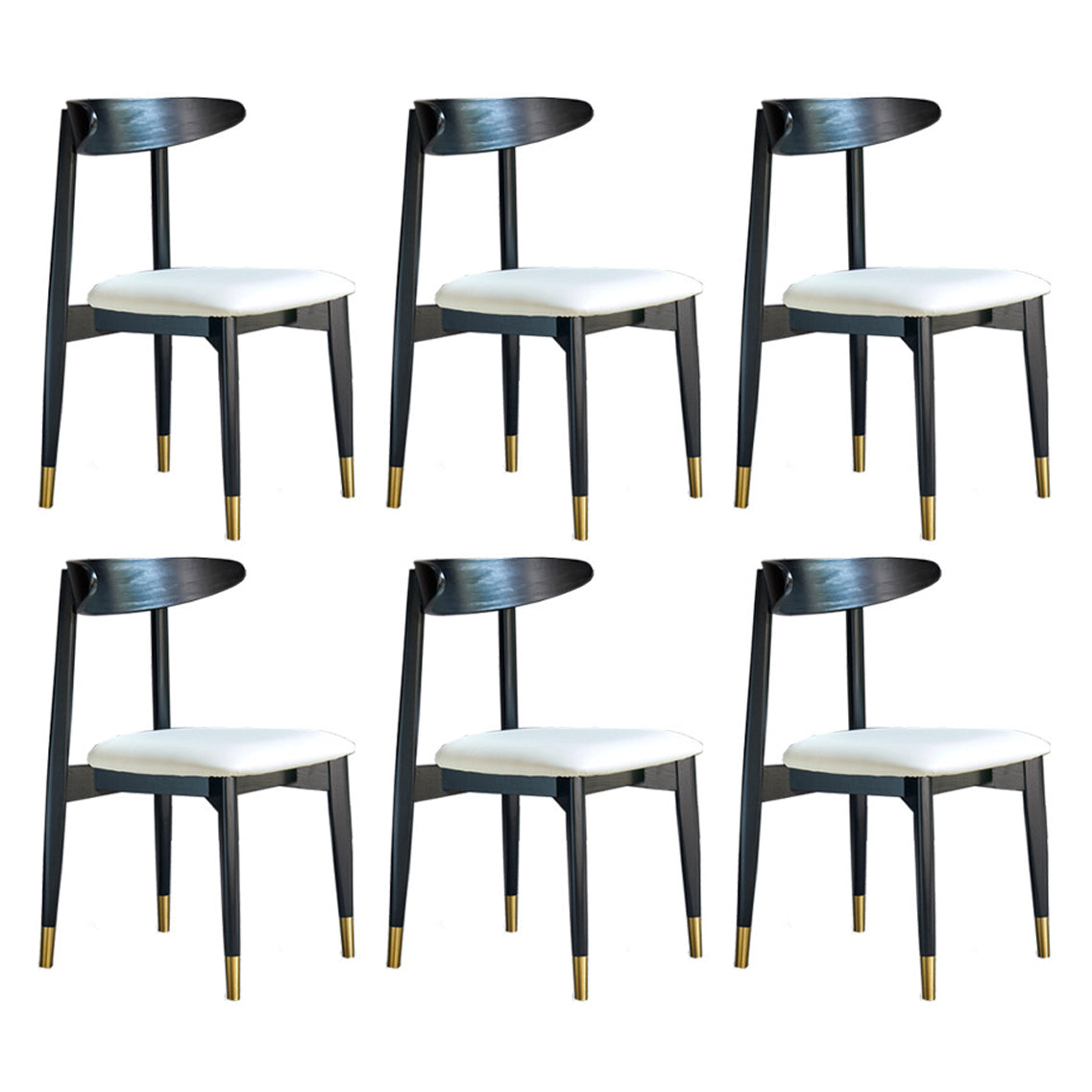 Chaise latérale en bois de finition mate de style moderne, chaise latérale à dossier ouvert pour salle à manger