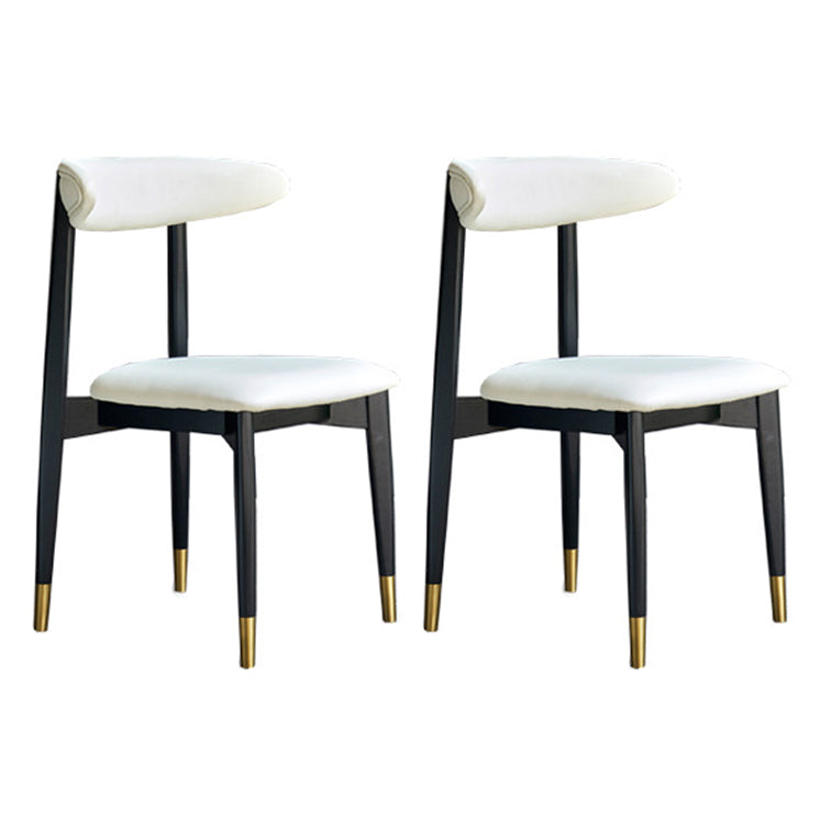 Chaise latérale en bois de finition mate de style moderne, chaise latérale à dossier ouvert pour salle à manger