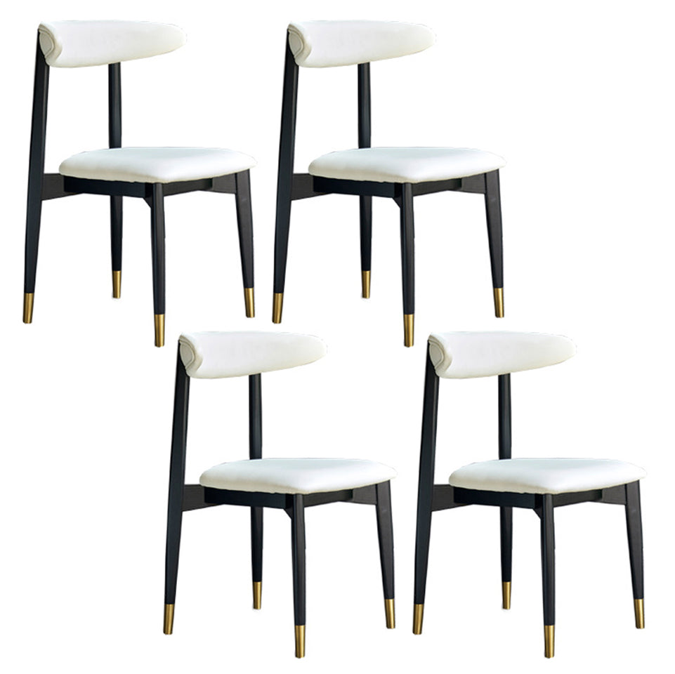 Chaise latérale en bois de finition mate de style moderne, chaise latérale à dossier ouvert pour salle à manger