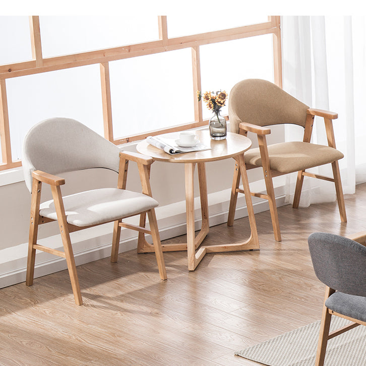 Chaise d'intérieur en bois de style moderne, chaises latérales de salle à manger à dossier ouvert de 20 pouces de large