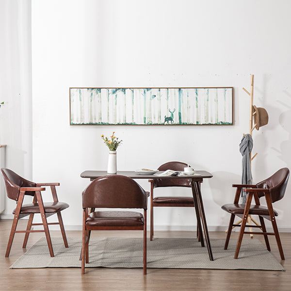Chaise d'intérieur en bois de style moderne, chaises latérales de salle à manger à dossier ouvert de 20 pouces de large