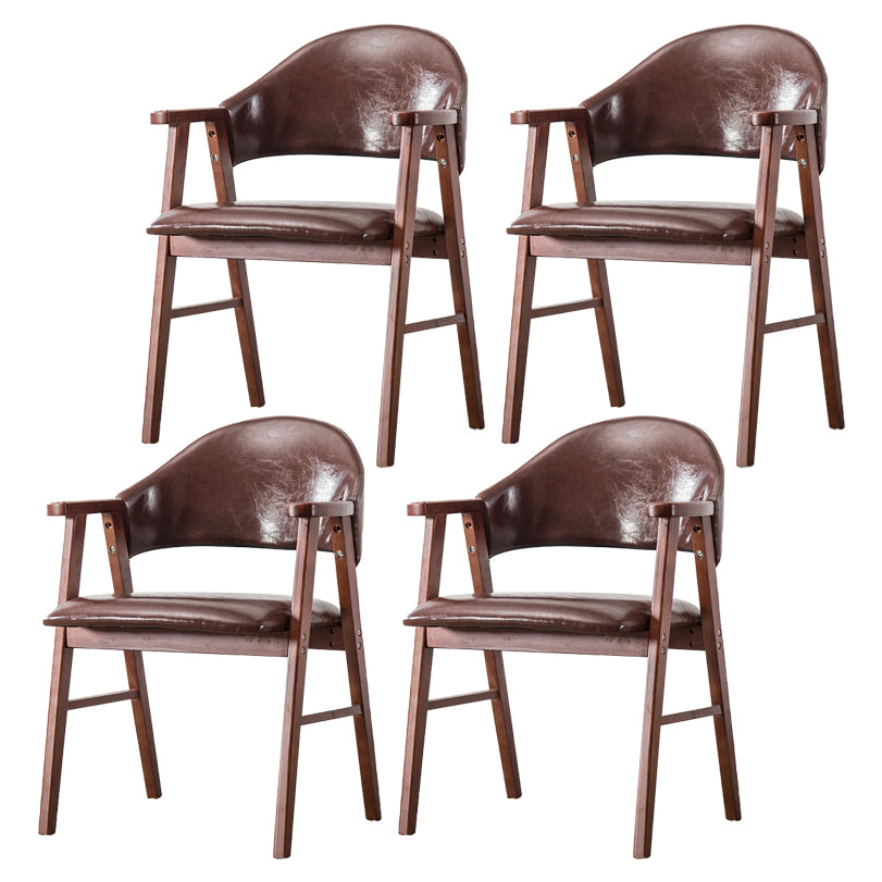 Chaise d'intérieur en bois de style moderne, chaises latérales de salle à manger à dossier ouvert de 20 pouces de large