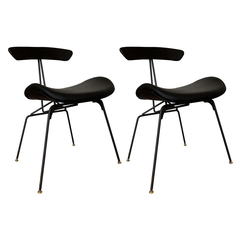 Industrial Black Opening Back Dining Side Chair Kitchen Metal Dining Side Chair