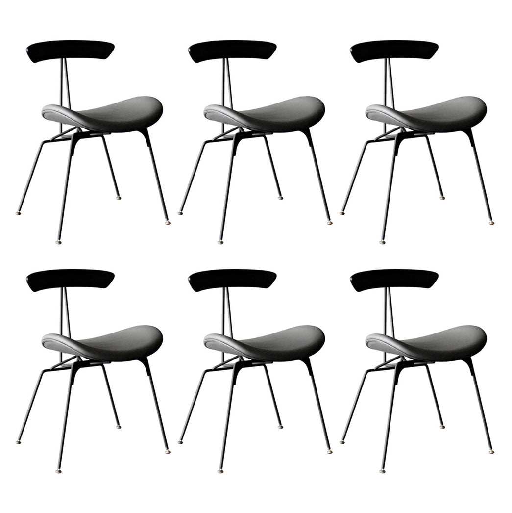 Industrial Black Opening Back Dining Side Chair Kitchen Metal Dining Side Chair