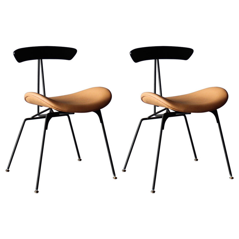 Industrial Black Opening Back Dining Side Chair Kitchen Metal Dining Side Chair