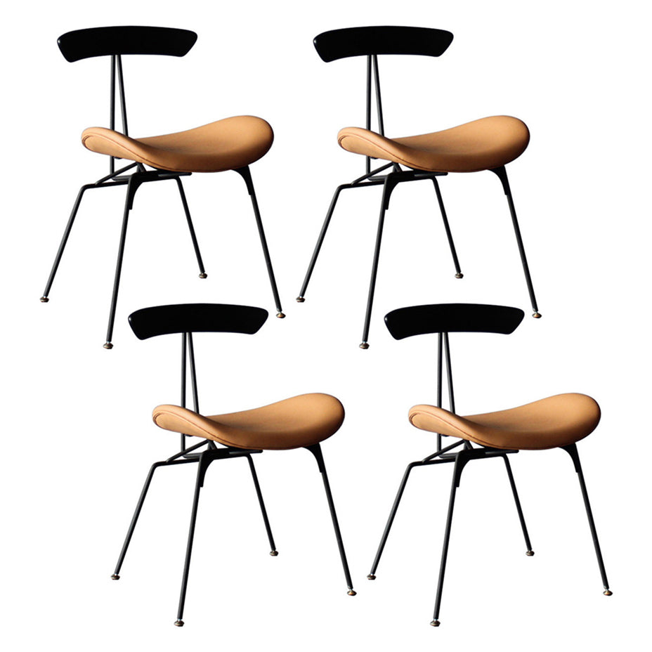 Industrial Black Opening Back Dining Side Chair Kitchen Metal Dining Side Chair