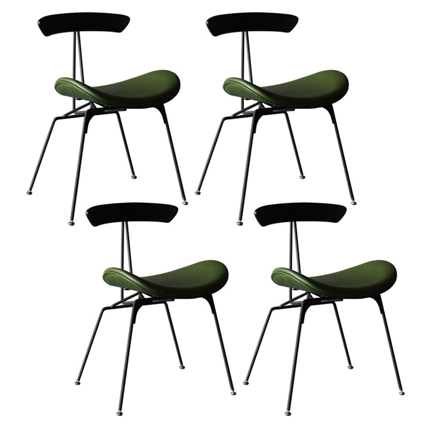 Industrial Black Opening Back Dining Side Chair Kitchen Metal Dining Side Chair