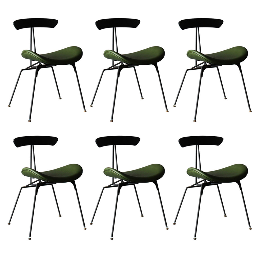 Industrial Black Opening Back Dining Side Chair Kitchen Metal Dining Side Chair