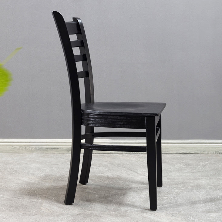 Chaise d'appoint de salle à manger traditionnelle en bois, chaise à dossier en échelle de 16,5 pouces de large pour un usage domestique