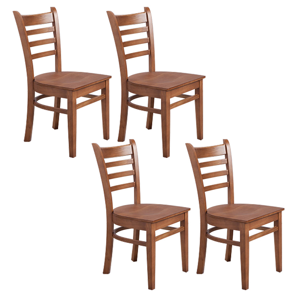 Chaise d'appoint de salle à manger traditionnelle en bois, chaise à dossier en échelle de 16,5 pouces de large pour un usage domestique
