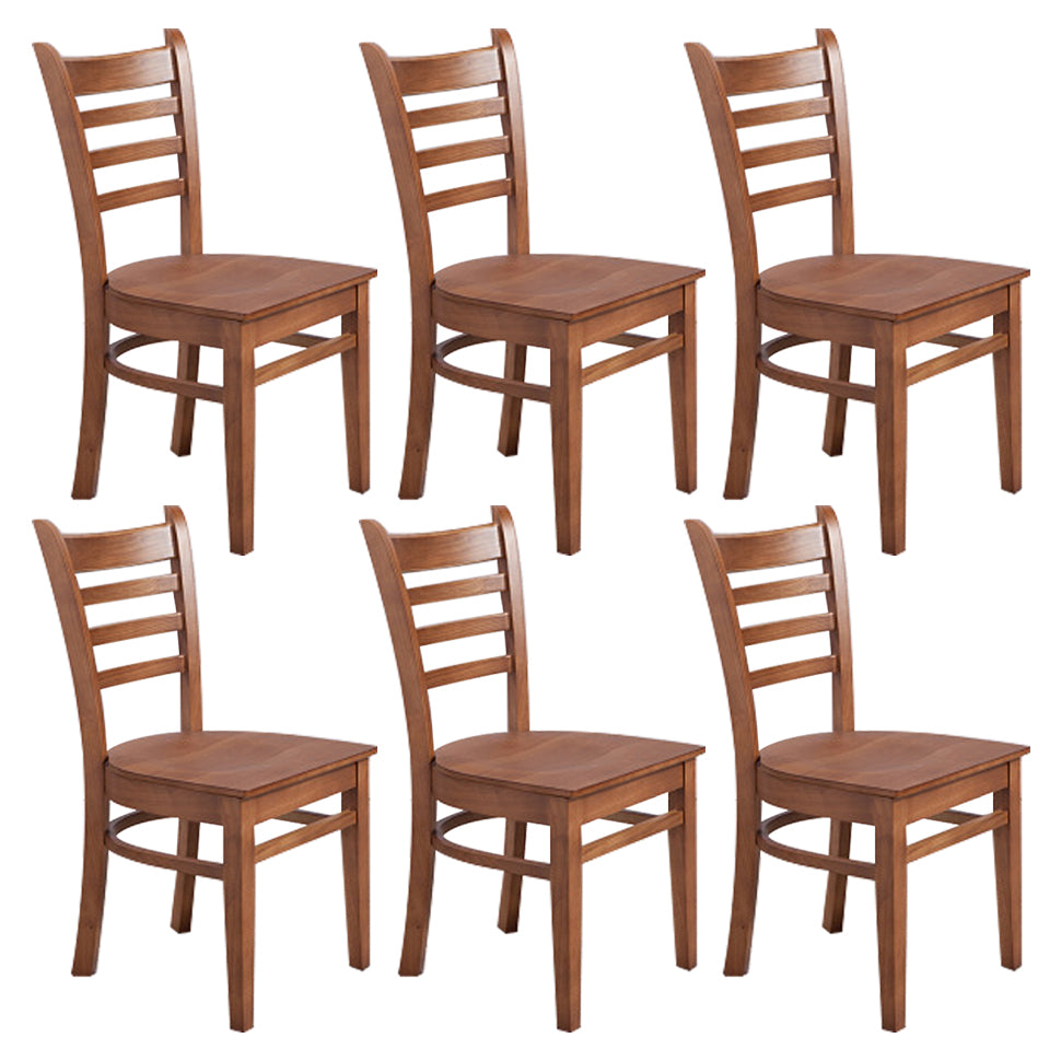 Chaise d'appoint de salle à manger traditionnelle en bois, chaise à dossier en échelle de 16,5 pouces de large pour un usage domestique