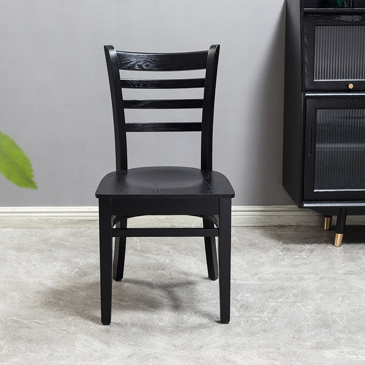 Chaise d'appoint de salle à manger traditionnelle en bois, chaise à dossier en échelle de 16,5 pouces de large pour un usage domestique