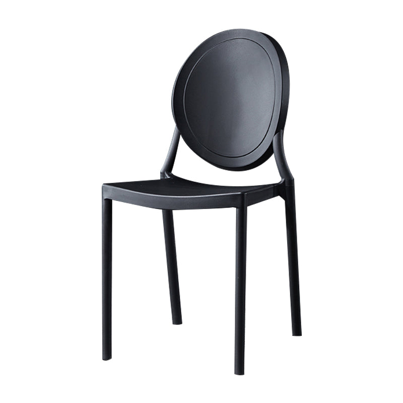 Chaise d'appoint scandinave à dossier ouvert, chaise de salle à manger empilable en plastique