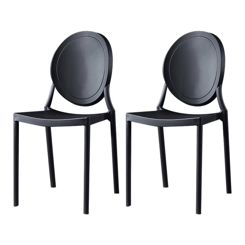 Chaise d'appoint scandinave à dossier ouvert, chaise de salle à manger empilable en plastique