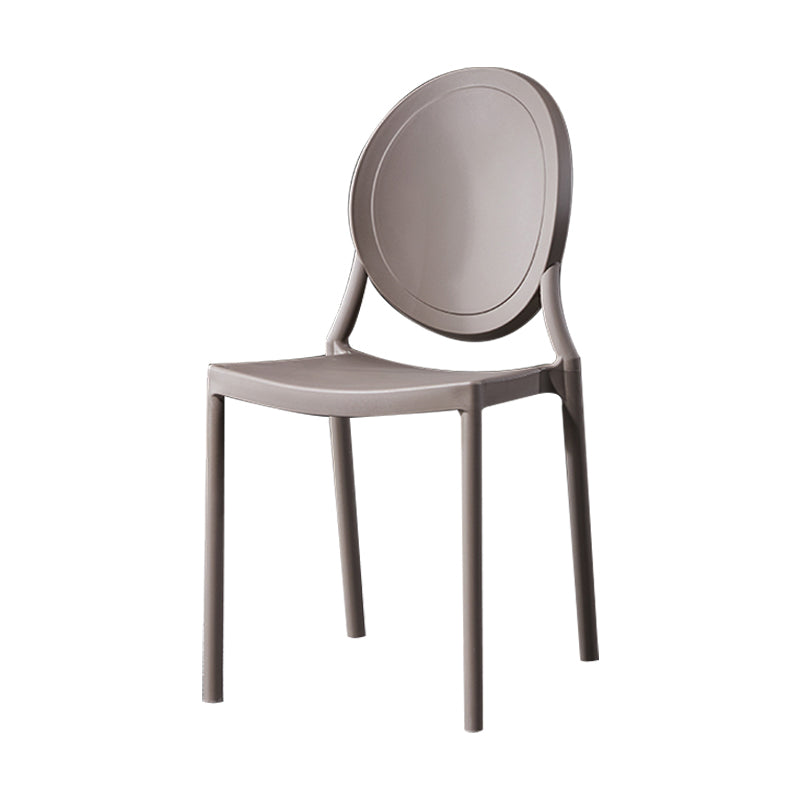 Chaise d'appoint scandinave à dossier ouvert, chaise de salle à manger empilable en plastique